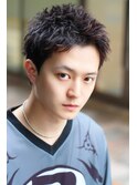 スパイキーショートニュアンスパーマアップバンク