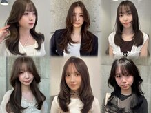 韓国、顔周りレイヤーで結んでも、巻いても美しく/小新