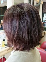 ヘアークリアー 春日部 ミセス ショートボブスタイル×ダークワインレッドカラー