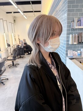 フェーディン(fa/din) ホワイトベージュ×ウルフショート