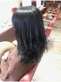 ダークブラウン×セミロング