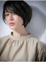カバーヘア ブリス 川口(COVER HAIR bliss)&nbsp;斜めバング黒髪アシンメトリー小顔ショートw川口20代30代40代
