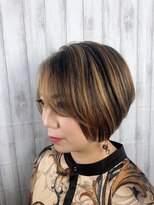 ビューティドレッセヤマノ 池袋パルコ(Beauty Dresse YAMANO) 【ショートカット】デザインカラー前下がりショート