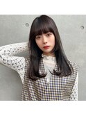 内巻きで可愛い♪黒髪ロングストレート