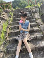 アチーブリス(achieve Liss)&nbsp;ヘアセット 個性的ウェーブアップお団子ヘア #撮影