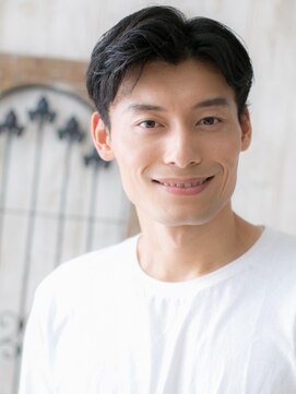 モッズヘアメン 札幌月寒店(mod's hair men) ワイルドな七三アップバングアッシュブラックショートk札幌月寒