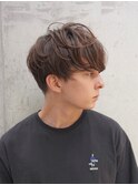 メンズ/センターパート/ニュアンスパーマ/ベージュ/ハイライト