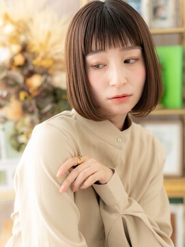 カバーヘア ブリス 大宮西口(COVER HAIR bliss) バレイヤージュ小顔前下がり切りっぱなしボブc3大宮20代30代40代