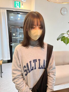 ボン マール ヘアー(Bon Male hair) 【顔まわりレイヤー×オリーブベージュ】