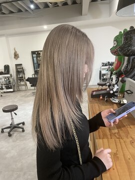 ナンバー 竪町(number+) 透明感抜群♪ダブルカラーブリーチミルクティーベージュ