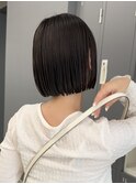 #ミニボブ#黒髪ボブ#切りっぱなし/岸本 理希