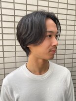 毛流れパーマ　ハンサムショート