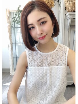 アンジュ ヘアー(Ange hair) ベージュピンク　肩上ボブ