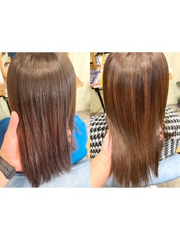 自然なストレートはLazuliにお任せ♪ダメージを最小限までおさえ、シルクのようなうる艶髪へ♪［髪質改善］