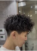 ピンパーマ/メンズショート/短髪パーマ