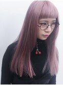【GEEKS渋谷】冬カラー/ハイトーン/アッシュピンク/オン眉ロング