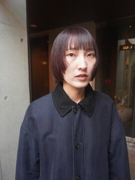 カシ 中目黒(CASI) 葡萄ブラウンカラーと顔周りマッシュボブ
