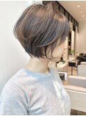大人前下がりショートボブ　朝楽時短ヘア