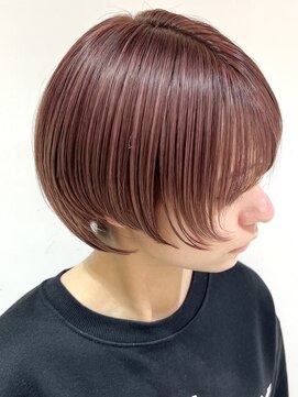ピークアブー 銀座中央通り(PEEK-A-BOO) ハイライトカラーショートヘアピンクベージュ