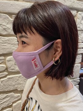 バルス(BLS) 赤髪ぱつっとボブ【藤枝/髪質改善/デザインカラー】