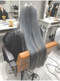 スーパーロングケアブリーチダブルカラーシルバーアッシュピ