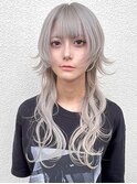 シルバーホワイト中性ロングウルフ