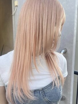 ジーナ(XENA) ケアブリーチ×ハイトーン×サーモンベージュ(渋谷)