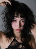 デジタルパーマストレートウルフミディアムフェイスレイヤー#1