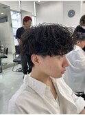MEN'S HAIR/ブルーブラック/スペインカール/韓国マッシュ