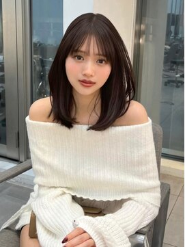 ノク(nok) ふんわり_ミニウルフチェリーブラウンホワイトグレージュ