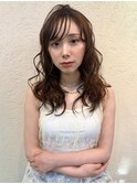 大人美人艶カラーベージュ小顔カット透明感レイヤーロング