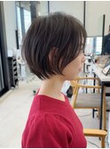 ショート/オリーブカラー/髪質改善/白髪ぼかし/小顔