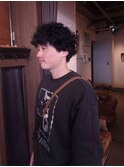 アフロ風パーマス プードルパーマ メンズパーマ/池田裕和