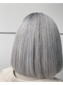 ホワイティグレーカラーワンレングスボブ【林京平】