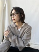 ふわふわボブ/ニュアンスカラー/ミニボブ/前髪なしショート
