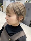 マッシュショート　ベージュ