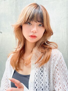 ニューヨークニューヨーク 梅田茶屋町店(NYNY) 韓国風くびれヘアにエッジを効かせたオレンジヘア