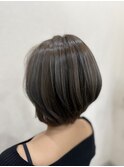 ショートボブ/グレージュカラー/ハイライト/髪質改善[船橋駅]