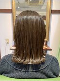 大人ミディナチュラルくびれヘアイメチェン外ハネボブ立川