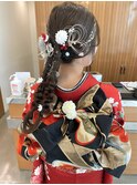 成人式ヘアセット〇ツイン編みおろし