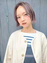 ヘア メイク リン(hair make rin)&nbsp;ピンクグレージュが主役　切りっぱなしボブ