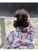 浴衣 浴衣ヘア ツインお団子 ひつじヘア 参列ヘア イベントヘア