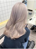 韓国ヘア顔周りレイヤーミルクティーベージュ暗めグレージュ原宿