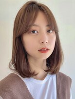 ステアケース 武蔵小杉店(stair:case) ココアベージュ内巻きミディアム大人かわいいセンターパート