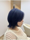 レイヤーボブ×ネイビーブルー