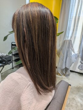 ハイライト白髪ぼかし&リタッチカラー