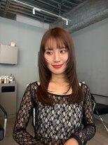 トリッカ 銀座(tricca)&nbsp;韓国レイヤー/小顔ロング/透明感ブラウン/ストレートヘア