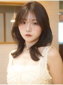 大人かわいいくびレイヤー顔まわりレイヤーカットまろベージュ
