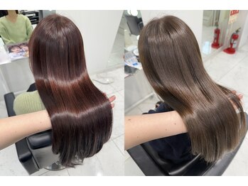 六本木美容室 白金店の写真/ハワイ直輸入【ナチュラルストレート】で雨の日でも崩れにくい艶髪☆自然にボリュームダウンできてツヤ感UP