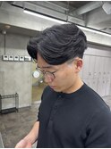 センターパートニュアンスパーマ